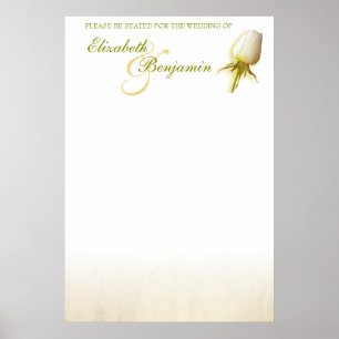 Póster Blanco Boda de la mesa de asiento del cuadro de la