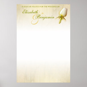 Póster Blanco Boda de la mesa de asiento del cuadro de la