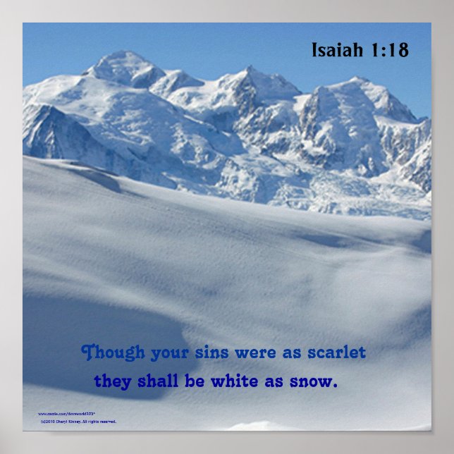 Póster Blanco como Poster de nieve (Frente)