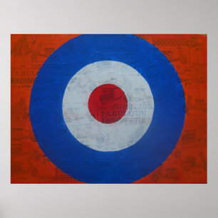 Póster Blanco de la MOD con el fondo de la vespa