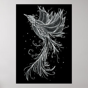 Póster Blanco de levantamiento de Phoenix en el poster