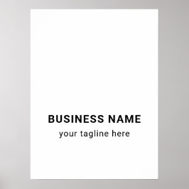 Póster Blanco del logotipo comercial sencillo personaliza