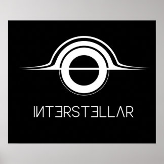 Póster Blanco del logotipo interestelar de Gargantua