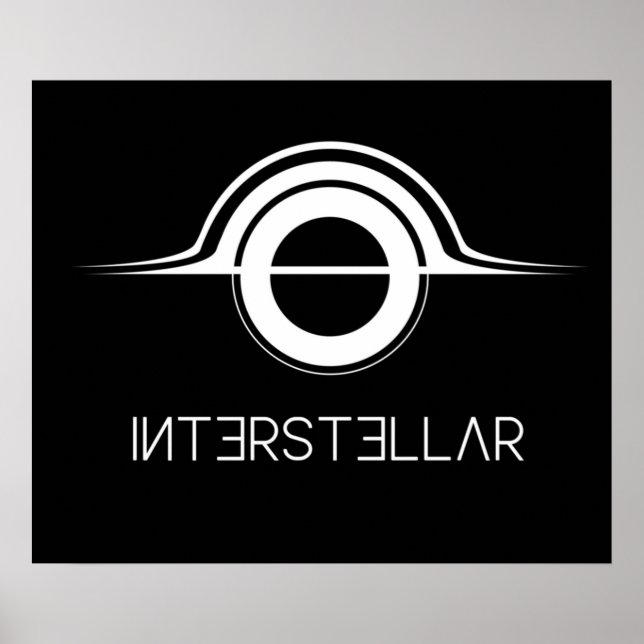 Póster Blanco del logotipo interestelar de Gargantua (Frente)