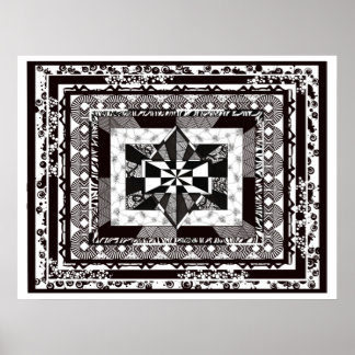 Póster blanco negro detallado ENORME Colossal Room Art Po