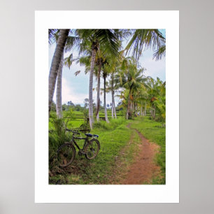 Póster Blanco poster (18" x 24") Bicicleta Ubud Bali