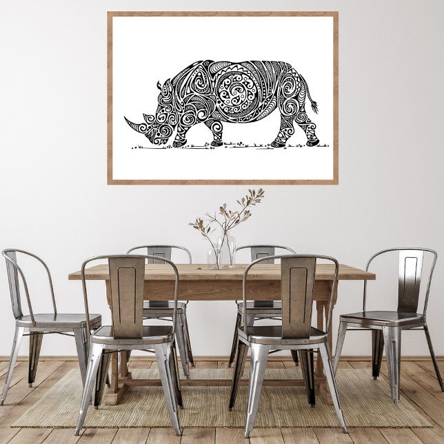 Póster Blanco Rhino Diseño Negro (Subido por el creador)