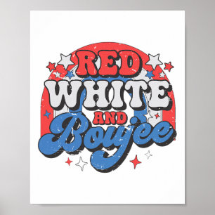 Póster Blanco Rojo Y Boujee 4 De Julio Día De La Independ