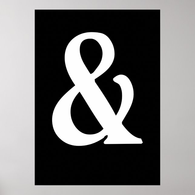 Póster Blanco sobre Ampersand Negro Poster (Frente)