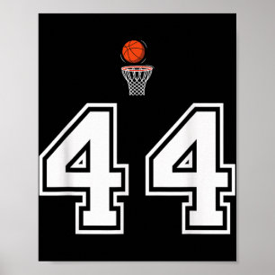 Póster Blanco Vintage 44 estilo baloncesto