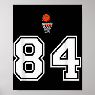 Póster Blanco Vintage de estilo baloncesto 84