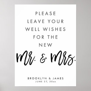 Póster Blanco Y Negro Bien Desearía Rótulo Boda