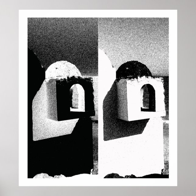 Póster Blanco Y Negro Binario, Fuerteventura (Frente)