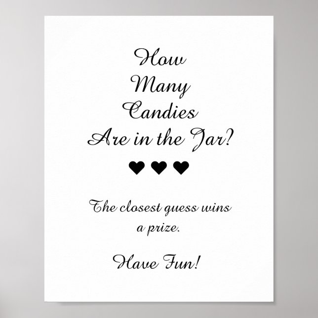 Póster Blanco y Negro Cuántos Candidatos Hay En El Juego  (Frente)