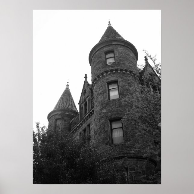Póster blanco y negro de la ciudad (Frente)