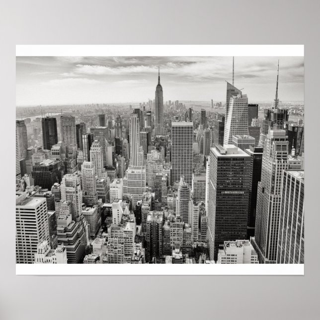 Póster Blanco y negro de Nueva York (Frente)
