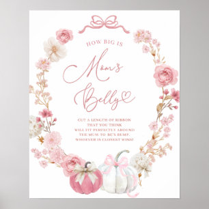 Póster Blanco y rosa ¿qué tan grande es el Rótulo Belly d