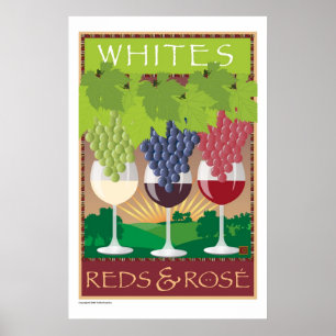 Póster Blancos, Rojos Y Rosé-Print