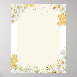 Póster Blank DIY Create Make Your Bumblebee Daisy Art