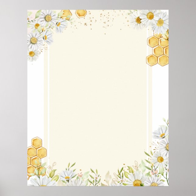 Póster Blank DIY Create Make Your Bumblebee Daisy Art (Frente)