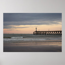 Póster Blankenberge sunset, Belgian Coast