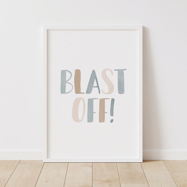 Póster Blast Off Neutral Outer Space Kids Room Decor (Subido por el creador)