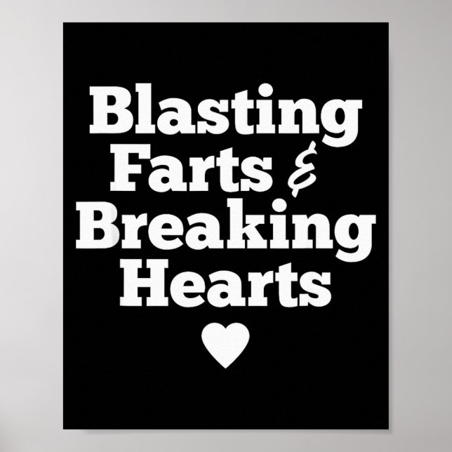 Póster Blasting Farts &amp; Breaking Hearts Funny Valenti (Frente)