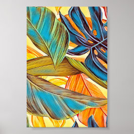 Póster Blätter in Farben