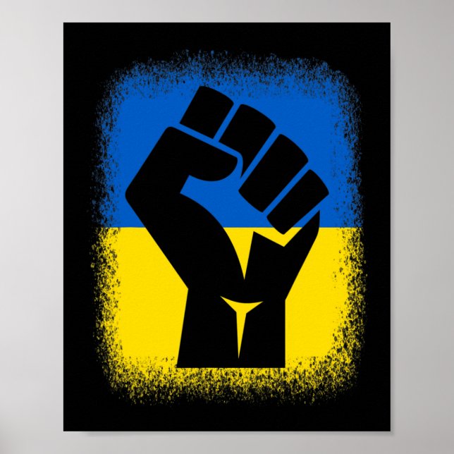 Póster Bleached Shirts Fist Flag I Stand With Ukraine Sol (Frente)