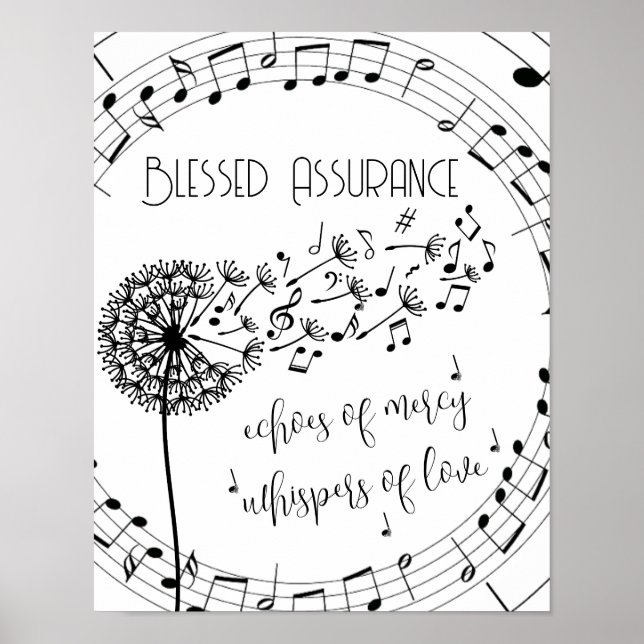 Póster Blessed Assurance Hymn Christian (Frente)
