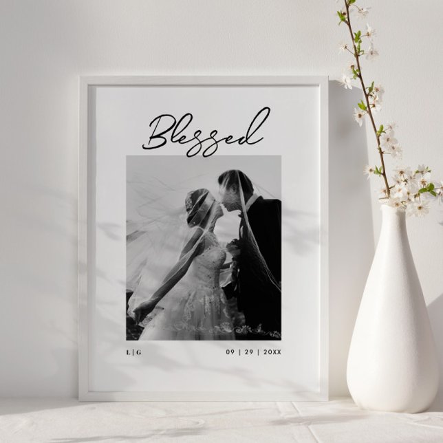 Póster Blessed Couples Monogram Newlywed Gift (Subido por el creador)