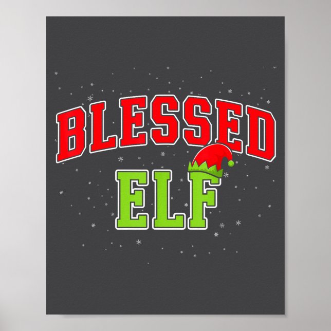 Póster Blessed Elf Christmas Family Matching Group Xmas  (Frente)