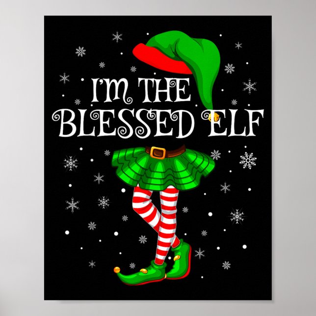 Póster Blessed Elf Christmas Matching Family Women Girls  (Frente)