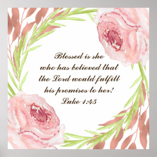 Póster "Blessed is she..." Poster with Rosie Wreath