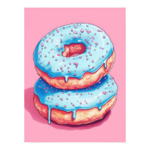 Bliss dulce: Donuts de escarcha azul