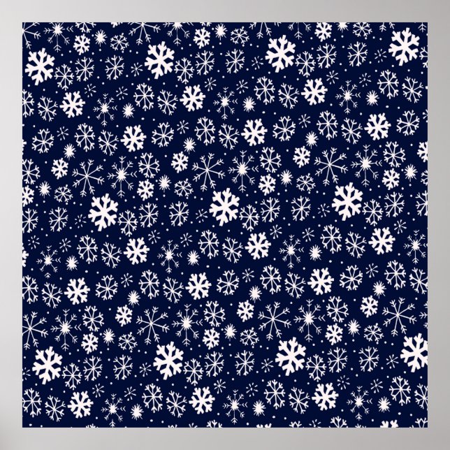 Póster Blizzard de copos de nieve dibujado a mano con Bl  (Frente)