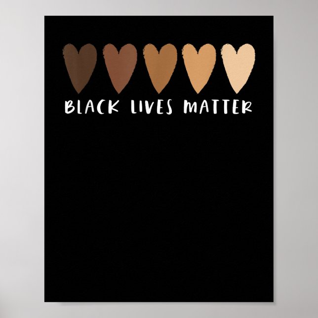 Póster BLM Black Lives Matter Heart (Frente)