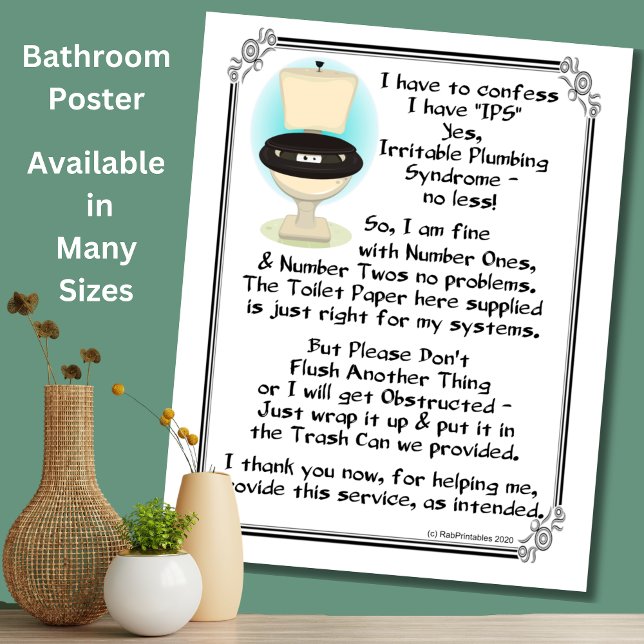 Póster Blocked Toilet Sign, Do Not Flush Anything Else - (Subido por el creador)