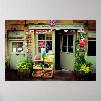 Póster Blockley Village Shop Cotswolds Gloucestershire