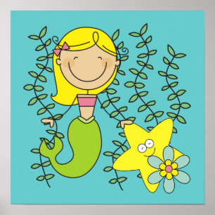 Póster Blond Mermaid
