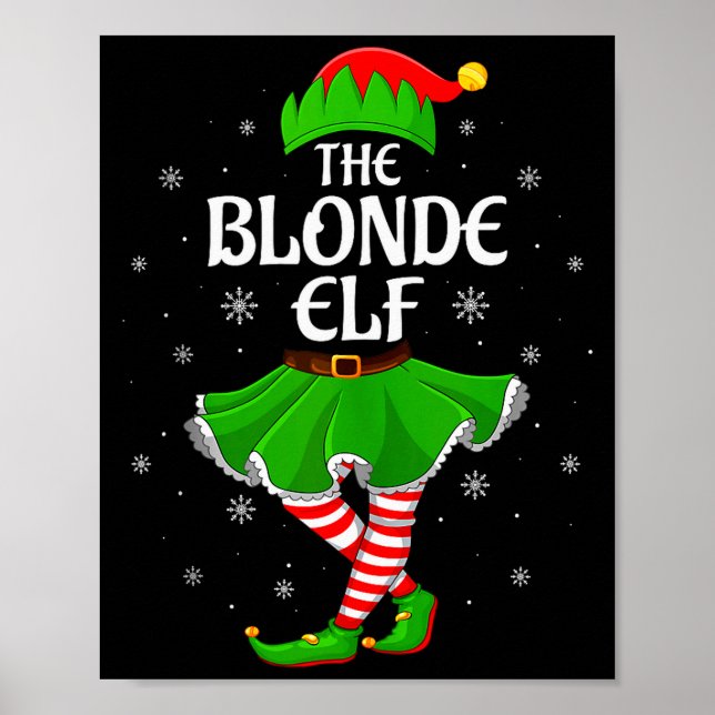 Póster Blonde Elf Christmas Family Girls Women Elf Squad  (Frente)