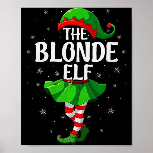 Póster Blonde Elf Christmas Girls Women Elf Squad Xmas Fa (Frente)