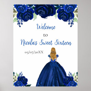 Póster Blonde Hair Princess Navy Dulce Dieciséis Bienveni