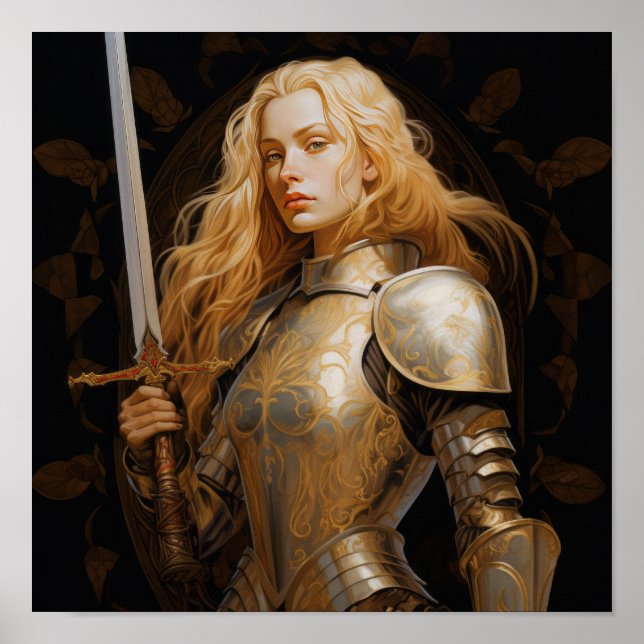 Póster Blonde Paladin Poster: Fuerza inspiradora y corte (Frente)