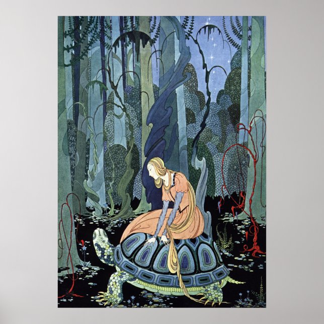 Póster Blondine y la tortuga por Virginia Sterrett (Frente)