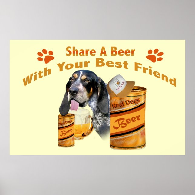 Póster Bloodhound comparte una cerveza poster (Frente)