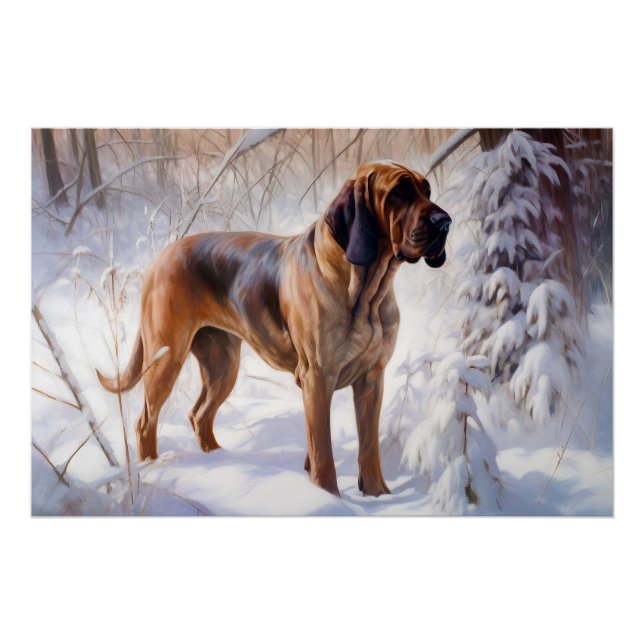 Póster Bloodhound Dejad que nieve Navidad (Anverso)