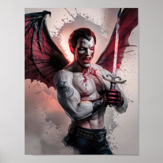 Póster Bloody Handsome Vampier Warrior Poster Art