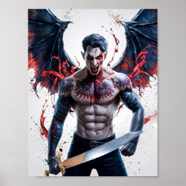 Póster Bloody Handsome Vampier Warrior Poster Art