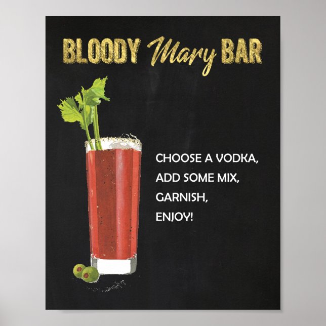 Póster Bloody Mary Bar Sign (Frente)